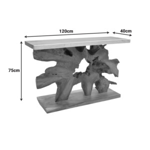 Κονσόλα Nasiol Inart teak ξύλο σε φυσική απόχρωση 120x40x75εκ-343-000080