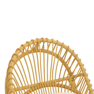 Πολυθρόνα Tromso paakoworld pe rattan σε φυσική απόχρωση με εκρού χρώμα μαξιλάρι 80x85x98εκ-343-000095