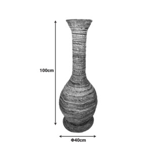 Διακοσμητικό βάζο Strail Inart banana rope σε φυσική απόχρωση Φ40x100εκ-343-000096