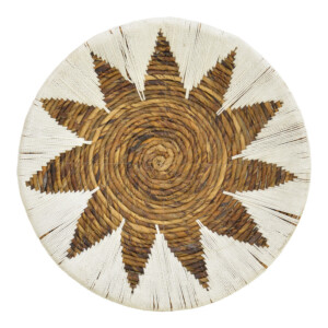 Διακοσμητικό τοίχου Circy Inart σετ 3 τεμ ψάθα σε λευκή-μπεζ απόχρωση-343-000101