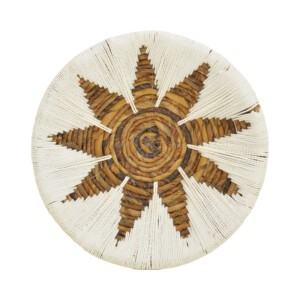 Διακοσμητικό τοίχου Circy Inart σετ 3 τεμ ψάθα σε λευκή-μπεζ απόχρωση-343-000101