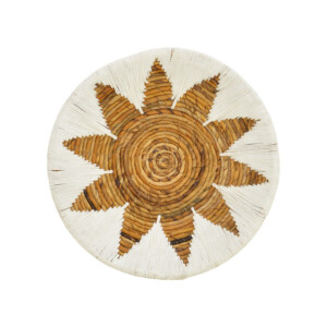 Διακοσμητικό τοίχου Circy Inart σετ 3 τεμ ψάθα σε λευκή-μπεζ απόχρωση-343-000101