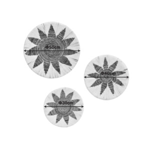 Διακοσμητικό τοίχου Circy Inart σετ 3 τεμ ψάθα σε λευκή-μπεζ απόχρωση-343-000101