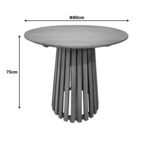 Τραπέζι Kenda I pakoworld mindi ξύλο σε φυσική απόχρωση Φ80x75εκ-343-000117