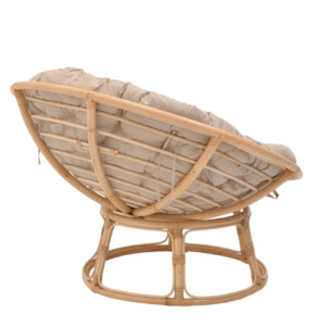 Πολυθρόνα Servey pakoworld rattan σε φυσική απόχρωση-μπεζ μαξιλάρι Φ115x58εκ-344-000006