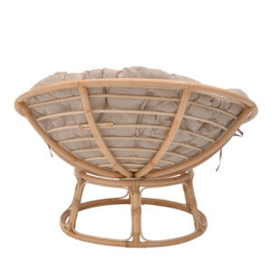 Πολυθρόνα Servey pakoworld rattan σε φυσική απόχρωση-μπεζ μαξιλάρι Φ115x58εκ-344-000006