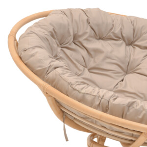 Πολυθρόνα Servey pakoworld rattan σε φυσική απόχρωση-μπεζ μαξιλάρι Φ115x58εκ-344-000006