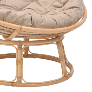 Πολυθρόνα Servey pakoworld rattan σε φυσική απόχρωση-μπεζ μαξιλάρι Φ115x58εκ-344-000006