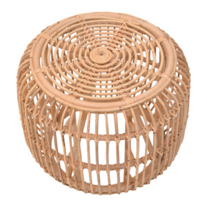 Σκαμπό Rajesty pakoworld rattan σε φυσική απόχρωση Φ60x46εκ-344-000010