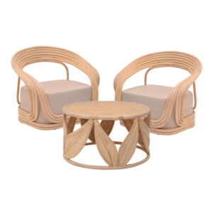 Σαλόνι Radictive-Siderty pakoworld σετ 3τεμ rattan σε φυσική απόχρωση-344-000016