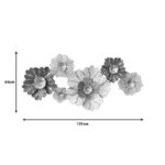 Διακοσμητικό τοίχου Daisy Inart μέταλλο σε χρυσή-λευκή απόχρωση 131x64x9.5εκ-345-000005