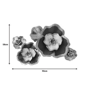 Διακοσμητικό τοίχου Rosalia Inart μέταλλο σε χρυσή-μαύρη απόχρωση 90x58x7.5εκ-345-000017