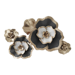 Διακοσμητικό τοίχου Rosalia Inart μέταλλο σε χρυσή-μαύρη απόχρωση 90x58x7.5εκ-345-000017