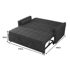 Καναπές-κρεβάτι Jursy pakoworld ανθρακί ύφασμα 170x91x90εκ-347-000001