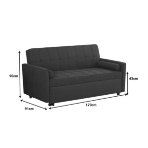 Καναπές-κρεβάτι Jursy pakoworld γκρι ύφασμα 170x91x90εκ-347-000002