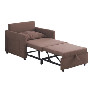 Πολυθρόνα-κρεβάτι Barzene pakoworld καφέ ύφασμα 96x83x75εκ-347-000007