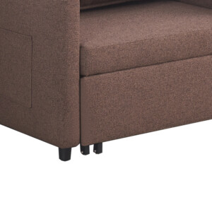 Πολυθρόνα-κρεβάτι Barzene pakoworld καφέ ύφασμα 96x83x75εκ-347-000007