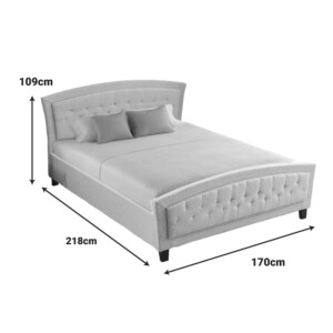 Κρεβάτι Camaro pakoworld ύφασμα σε μπεζ απόχρωση160x200εκ-347-000019