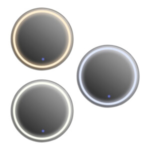 Καθρέπτης Led Goslyn Inart σε λευκή απόχρωση Φ55.4x4.5εκ-349-000004