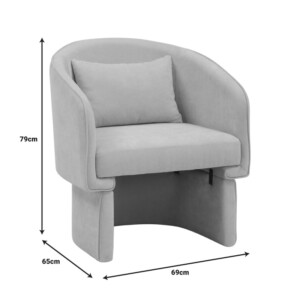 Πολυθρόνα Playmob pakoworld ύφασμα σε γκρι απόχρωση 69x65x79εκ-350-000003