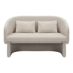 Καναπές διθέσιος Playmob pakoworld ύφασμα σε μπεζ απόχρωση 128x65x79εκ-350-000004