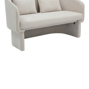 Καναπές διθέσιος Playmob pakoworld ύφασμα σε μπεζ απόχρωση 128x65x79εκ-350-000004