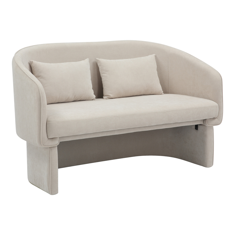 Καναπές διθέσιος Playmob pakoworld ύφασμα σε μπεζ απόχρωση 128x65x79εκ-350-000004