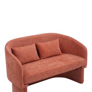 Καναπές διθέσιος Playmob pakoworld ύφασμα σε κεραμιδί απόχρωση 128x65x79εκ-350-000005