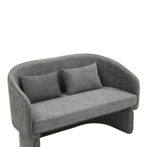 Καναπές διθέσιος Playmob pakoworld ύφασμα σε γκρι απόχρωση 128x65x79εκ-350-000006