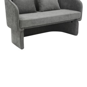 Καναπές διθέσιος Playmob pakoworld ύφασμα σε γκρι απόχρωση 128x65x79εκ-350-000006