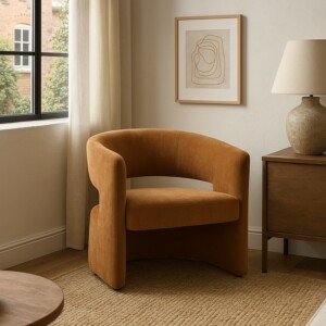 Πολυθρόνα Leicy pakoworld ύφασμα σε καφέ απόχρωση 69x63x76.5εκ-350-000008