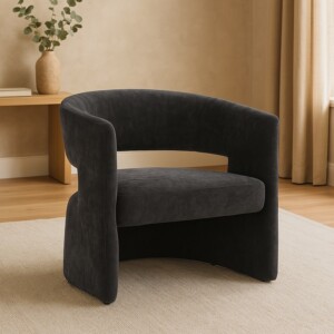 Πολυθρόνα Leicy pakoworld ύφασμα σε μαύρη απόχρωση 69x63x76.5εκ-350-000009