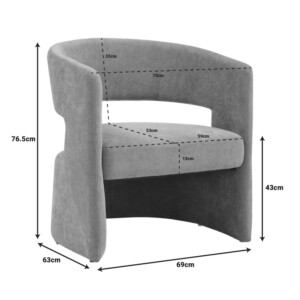 Πολυθρόνα Leicy pakoworld ύφασμα σε μαύρη απόχρωση 69x63x76.5εκ-350-000009