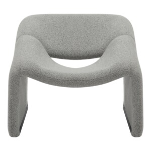 Πολυθρόνα Clous pakoworld μπουκλέ ύφασμα σε ανοιχτή γκρι απόχρωση 86x77x73.5εκ-350-000013