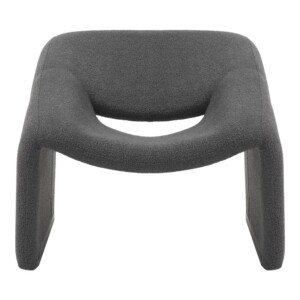 Πολυθρόνα Clous pakoworld μπουκλέ ύφασμα σε ανθρακί απόχρωση 86x77x73.5εκ-350-000014