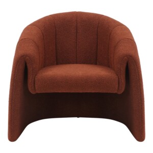 Πολυθρόνα Fassy pakoworld μπουκλέ ύφασμα σε κεραμιδί απόχρωση 80x66x80εκ-350-000015