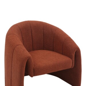 Πολυθρόνα Fassy pakoworld μπουκλέ ύφασμα σε κεραμιδί απόχρωση 80x66x80εκ-350-000015