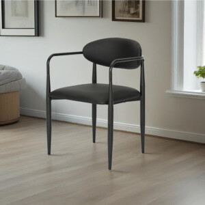 Πολυθρόνα Kalone pakoworld pu σε μαύρη απόχρωση 56x55x78εκ-350-000025