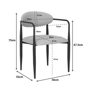 Πολυθρόνα Kalone pakoworld pu σε μαύρη απόχρωση 56x55x78εκ-350-000025