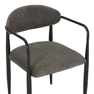 Πολυθρόνα Kalone pakoworld ύφασμα σε ανθρακί απόχρωση 56x55x78εκ-350-000027