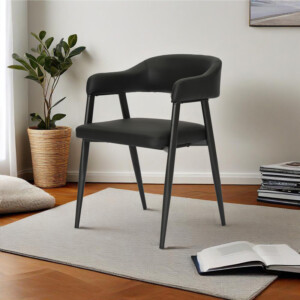 Πολυθρόνα Sezan pakoworld pu σε μαύρη απόχρωση 56x55x78εκ-350-000028