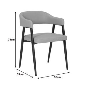 Πολυθρόνα Sezan pakoworld pu σε μαύρη απόχρωση 56x55x78εκ-350-000028