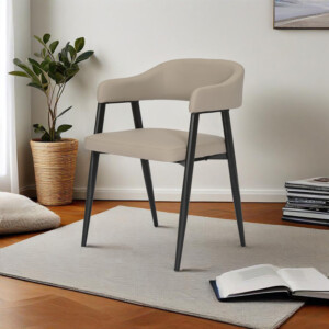 Πολυθρόνα Sezan pakoworld pu σε γκρι-μπεζ απόχρωση 56x55x78εκ-350-000029