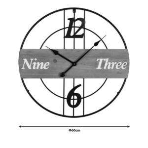 Ρολόι τοίχου Tabla Inart μέταλλο σε μαύρη απόχρωση 60x3x60εκ-351-000013