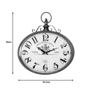 Ρολόι τοίχου Krepi Inart μέταλλο σε καφέ απόχρωση 55.5x6.5x60εκ-351-000022