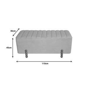 Σκαμπό μπαούλο Daph Inart σετ 2 τεμ βελούδο σε μπεζ και λευκή απόχρωση-353-000002