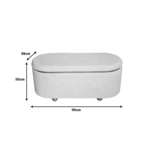 Σκαμπό μπαούλο Tara Inart σετ 2 τεμ βελούδο σε σκούρη γκρι και ανθρακί απόχρωση-353-000004