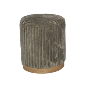 Σκαμπό Poofy Inart σετ 2 τεμ μπουκλέ ύφασμα σε γκρι και λευκή απόχρωση-353-000005