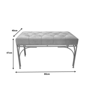 Σκαμπό Reigner Inart σετ 2 τεμ βελούδο σε μπεζ απόχρωση-353-000009