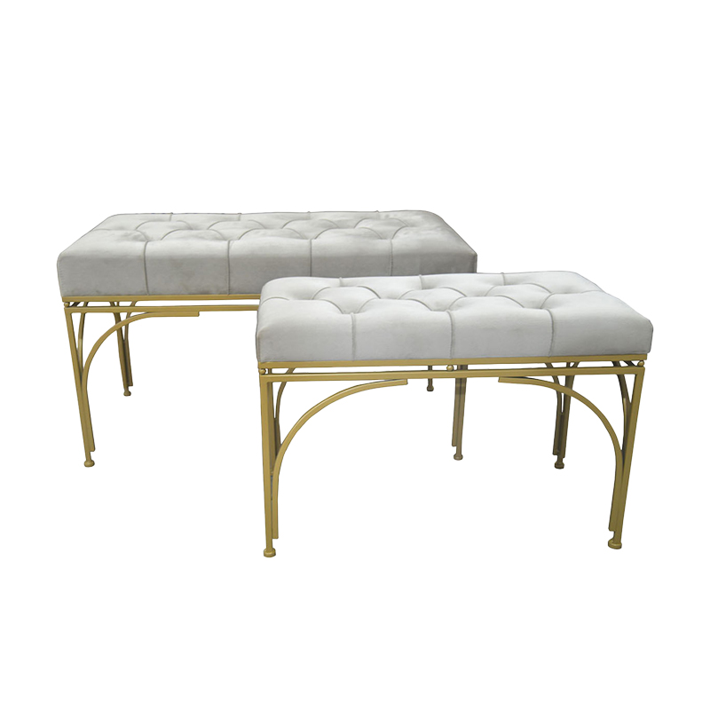 Σκαμπό Reigner Inart σετ 2 τεμ βελούδο σε μπεζ απόχρωση-353-000009 Σκαμπό Reigner Inart σετ 2 τεμ βελούδο σε μπεζ απόχρωση-353-000009